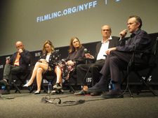 Brooklyn screenwriter Nick Hornby, Saoirse Ronan, producer Finola Dwyer, Colm Tóibín and John Crowley